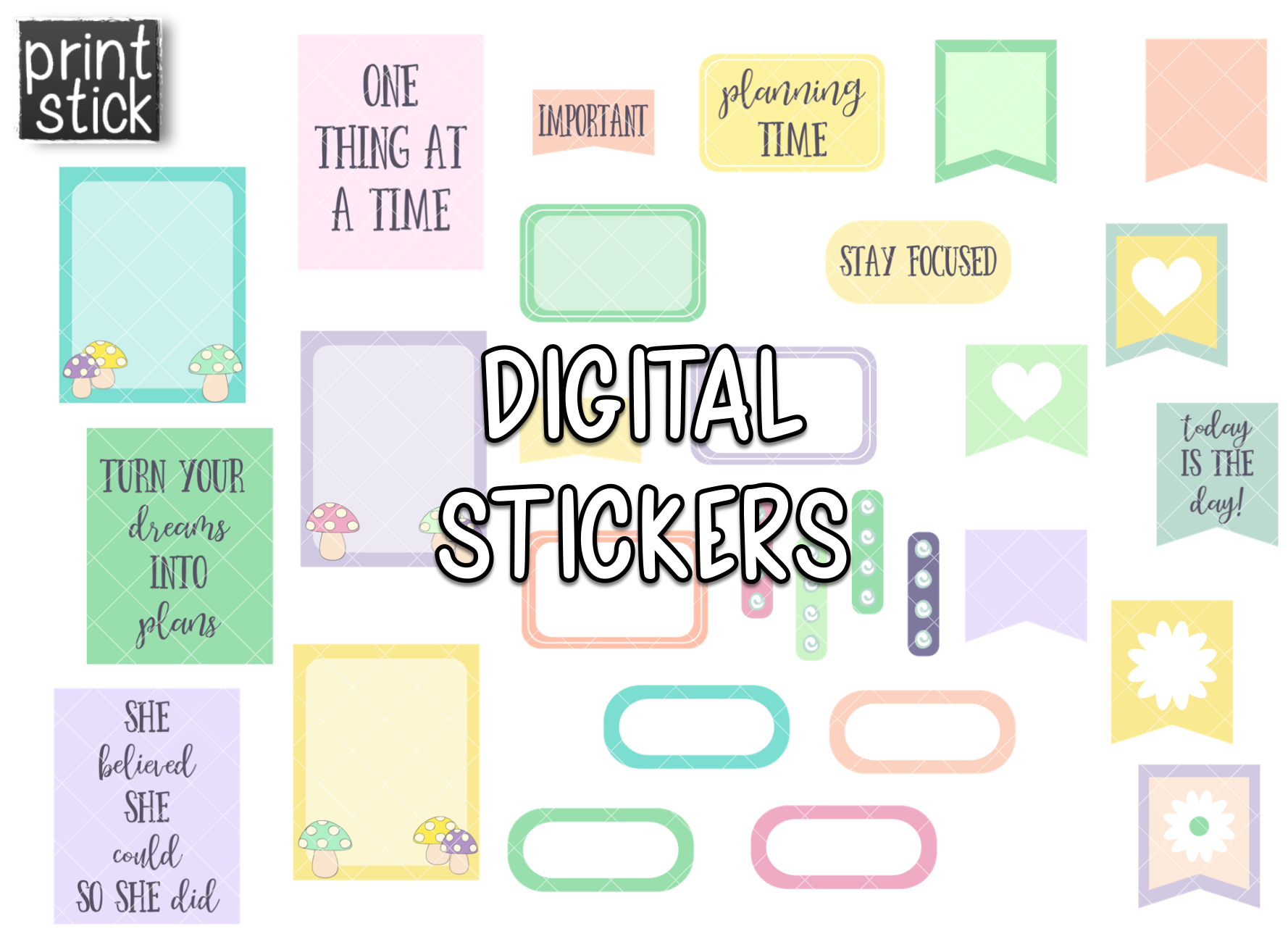 SS- Planning I Digital Planner Stickers - Print Stick