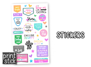 SS Positivity Digital Planner Stickers - Print Stick