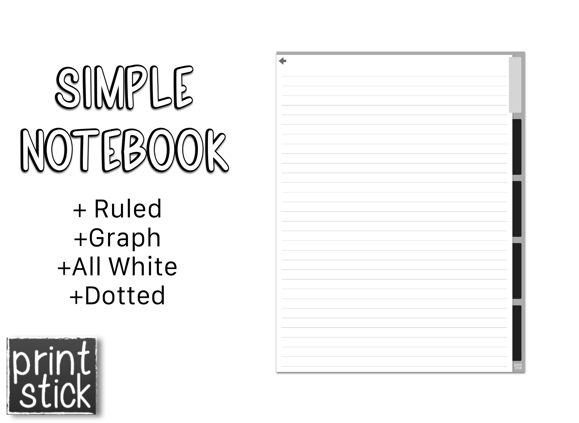 Simple Notebook - Print Stick