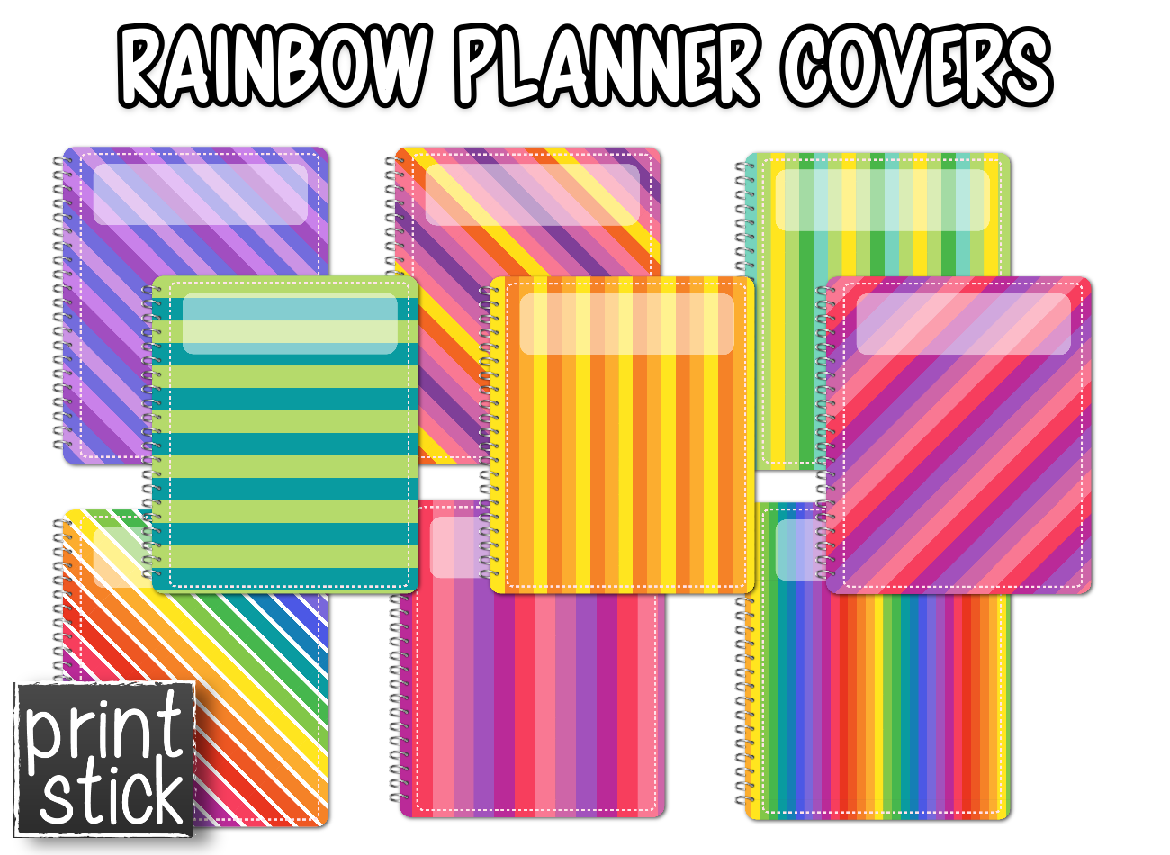 Covers for Planners - Rainbow - Print Stick