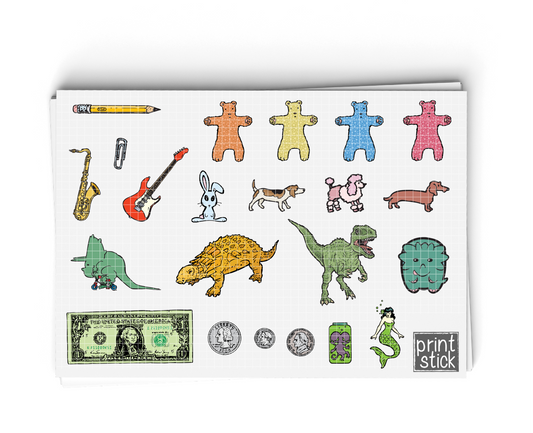 SS- Random KS Digital Planner Stickers - Print Stick