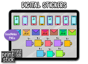 SS PCS Mail, Cellphone, Cup Planner Stickers - Print Stick