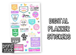 SS Positivity Digital Planner Stickers - Print Stick