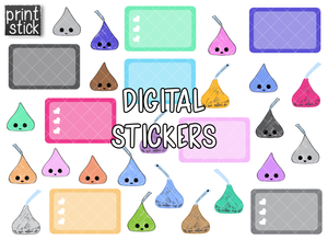 SS Kisses Digital Planner Stickers - Print Stick
