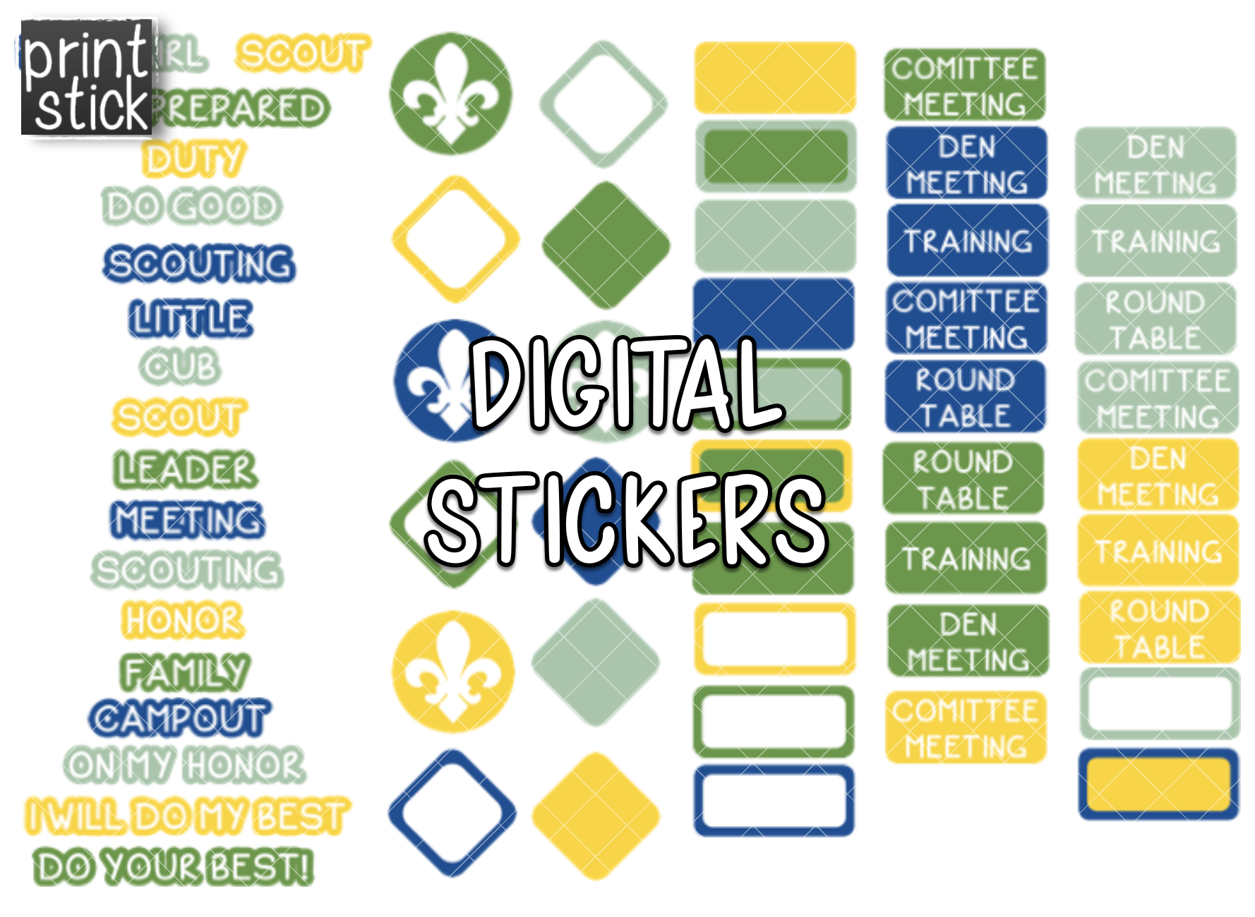 SS Scouts Digital Planner Stickers - Print Stick
