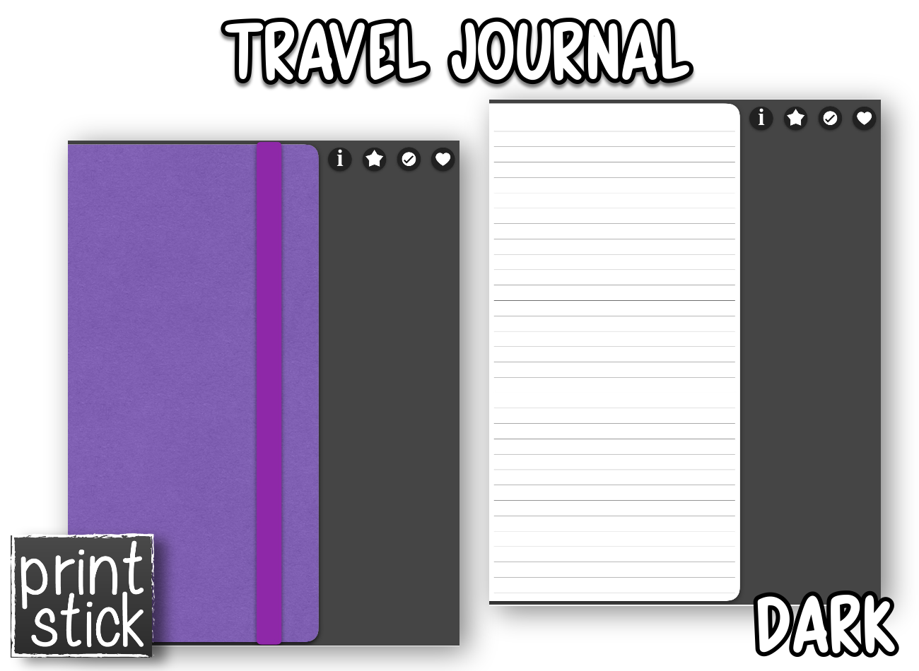 Travel Journal - Digital Notebook - Print Stick
