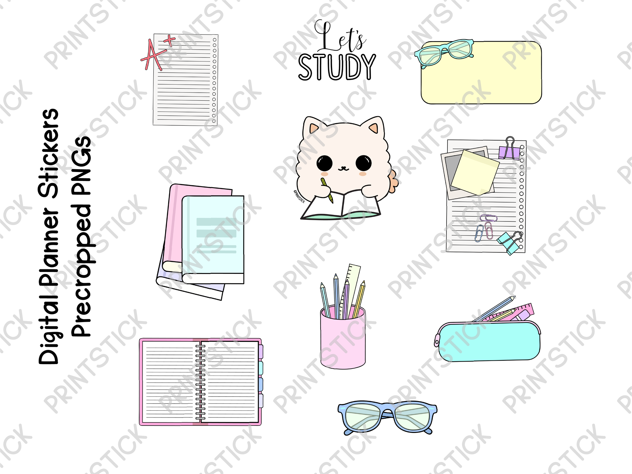 SS - Triana: Let's Study - Stickers - PrintStick