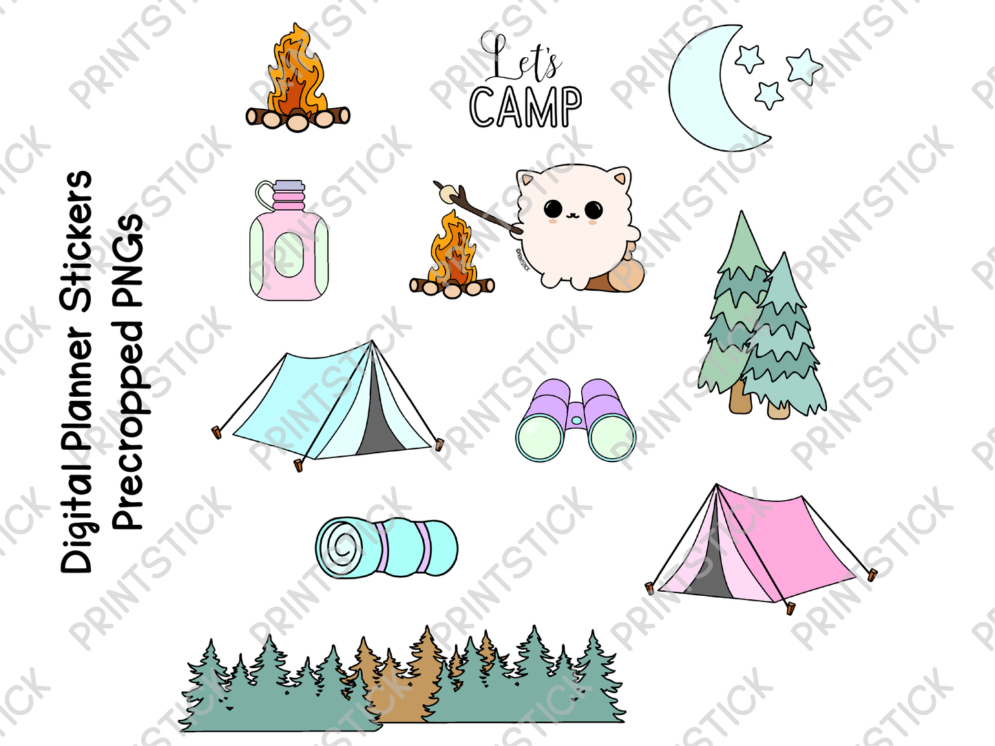 SS - Triana: Let's Camp - Stickers - PrintStick