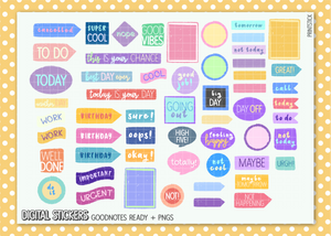 SS Words V1 - Digital Planner Stickers - PrintStick