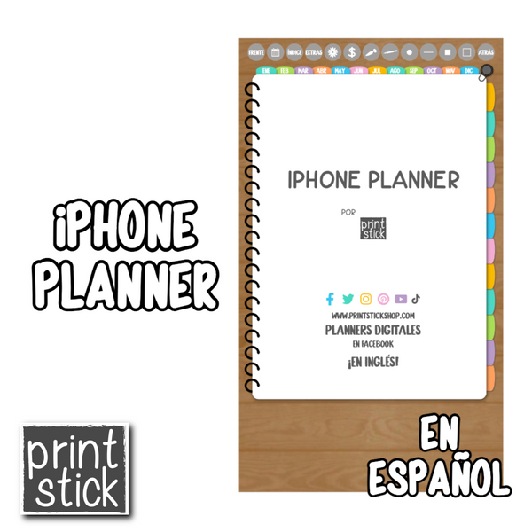 En Español: Agenda Digital iPhone Planner (Para Smartphones) - PrintStick