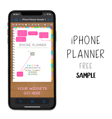 𝘍𝘙𝘌𝘌 𝗦𝗮𝗺𝗽𝗹𝗲 - iPhone Planner - Print Stick