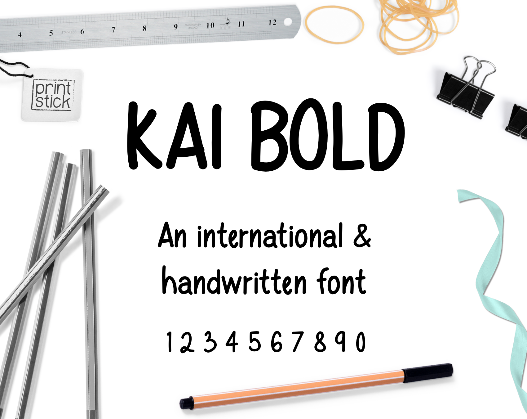 Font: Kai Bold - Print Stick