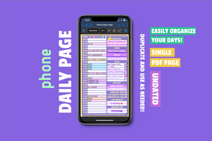 Phone Daily Planner - Single Page - PrintStick